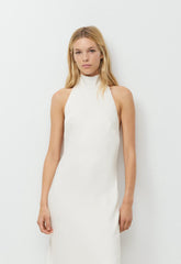 Tidal Satin Halter Dress - LIGHT BIRCH