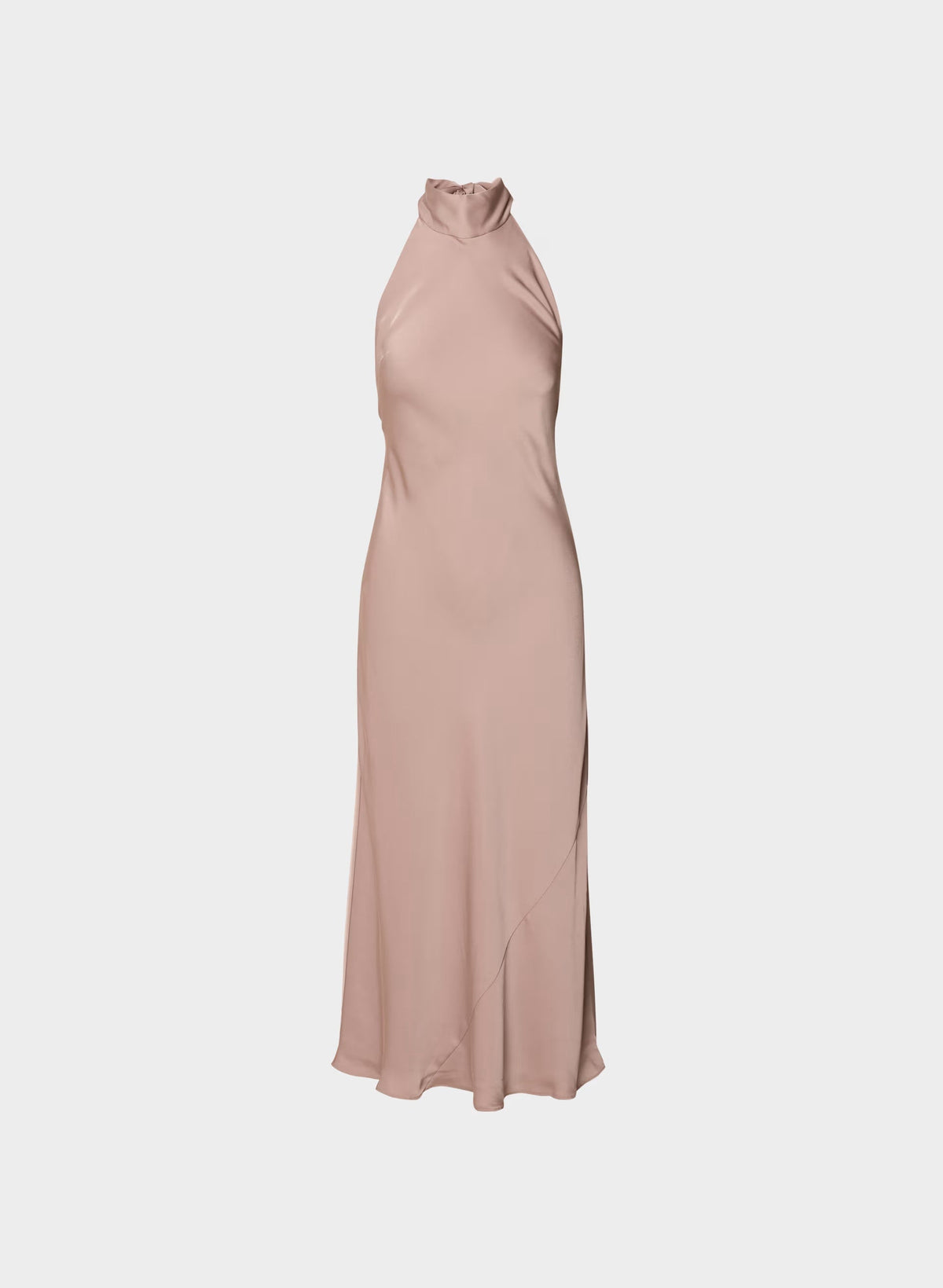 Tidal Satin Halter Dress - DUSTY MAUVE