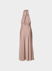 Tidal Satin Halter Dress - DUSTY MAUVE