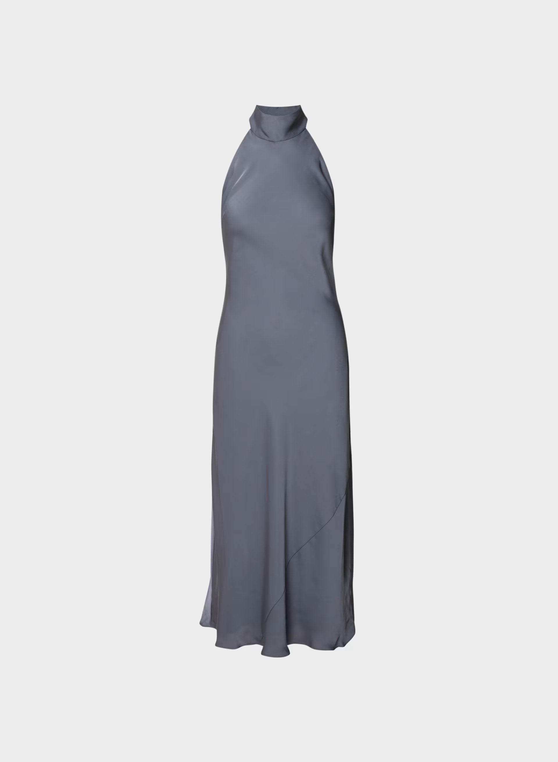 Tidal Satin Halter Dress - VINTAGE NAVY