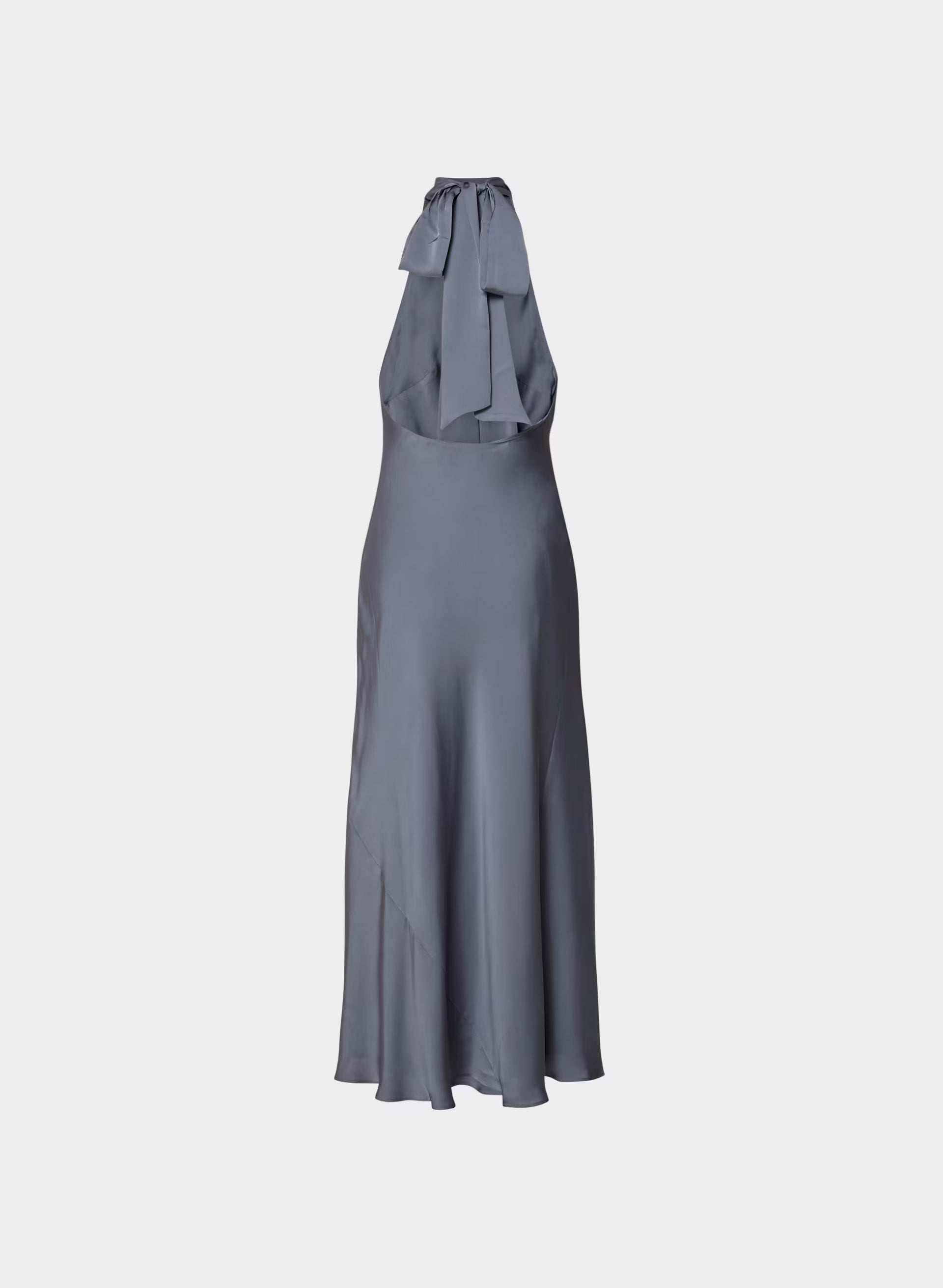 Tidal Satin Halter Dress - VINTAGE NAVY