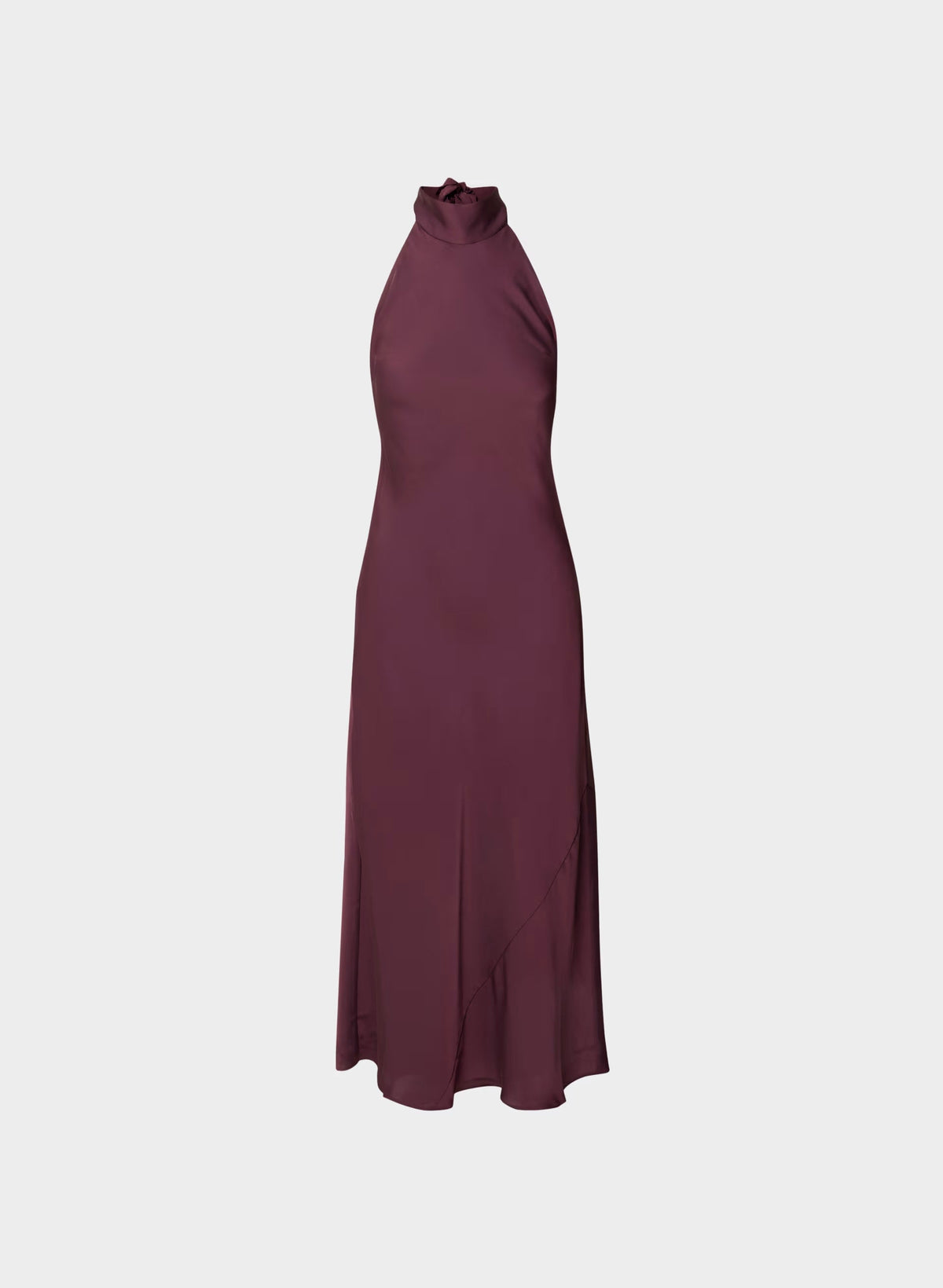 Tidal Satin Halter Dress - GALA PLUM