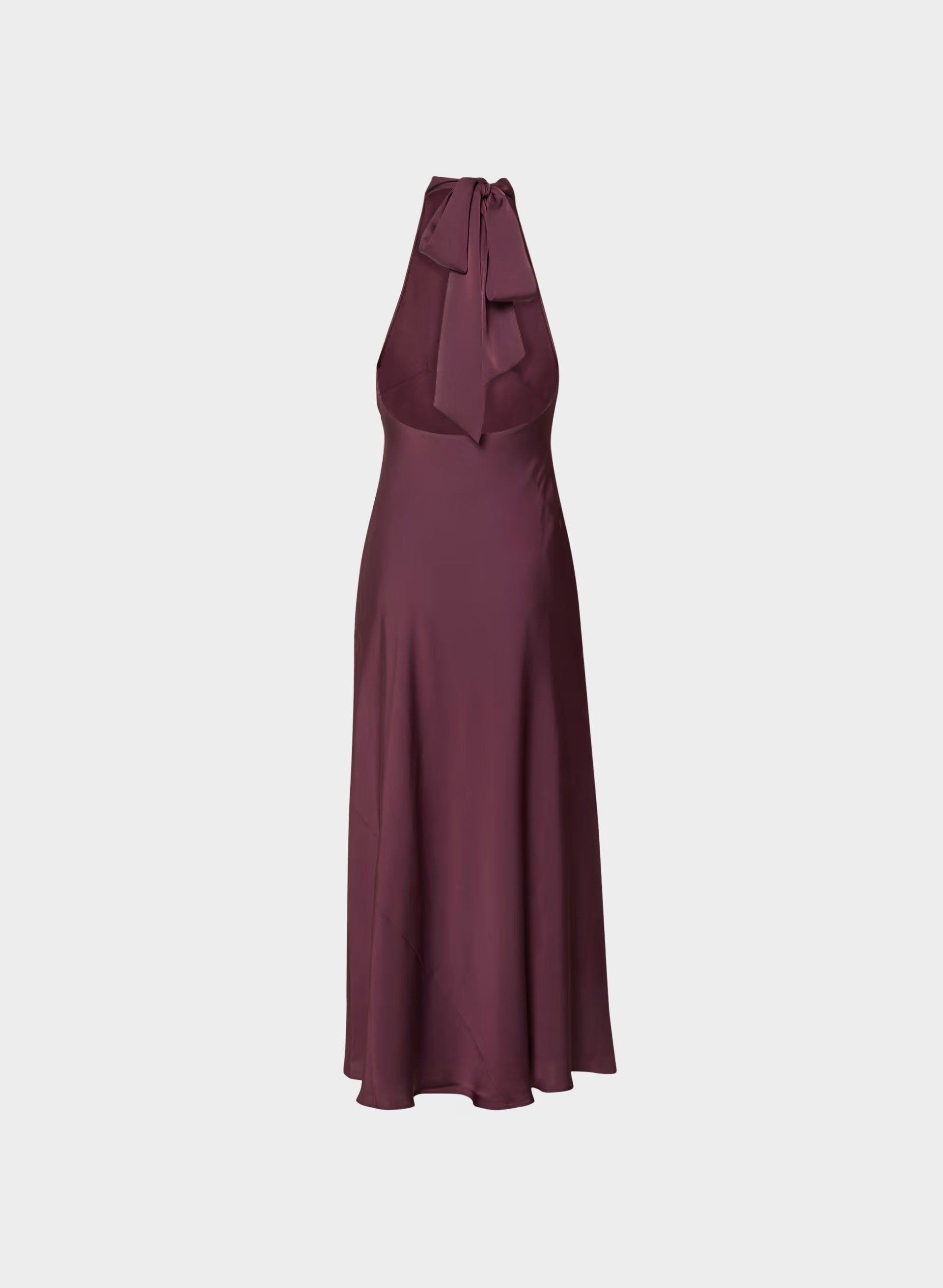 Tidal Satin Halter Dress - GALA PLUM