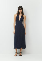 Orchardine Halter Dress - ADMIRAL/WHITE