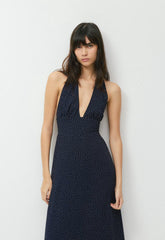 Orchardine Halter Dress - ADMIRAL/WHITE