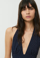 Orchardine Halter Dress - ADMIRAL/WHITE