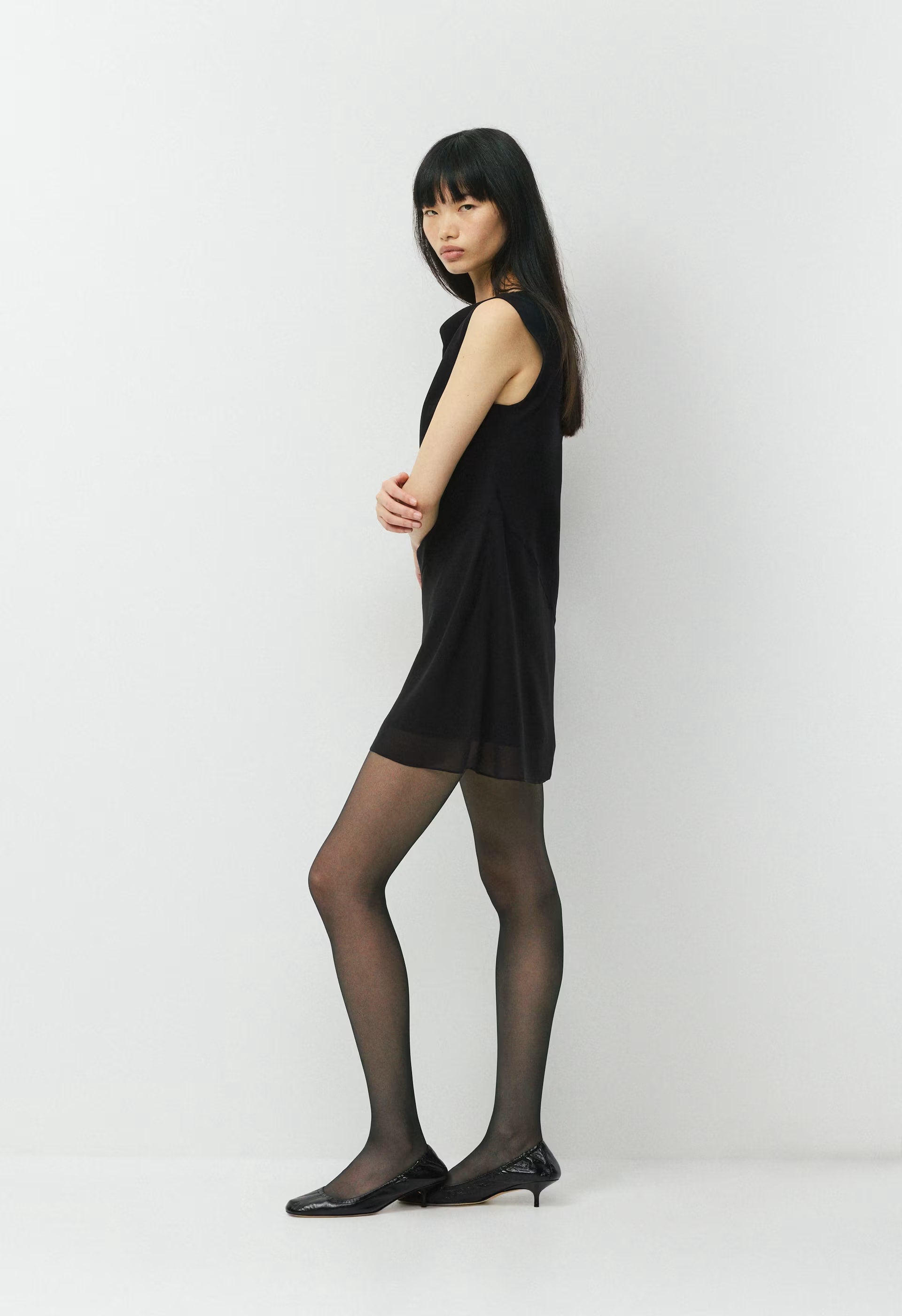 Scone Silk Dress - BLACK