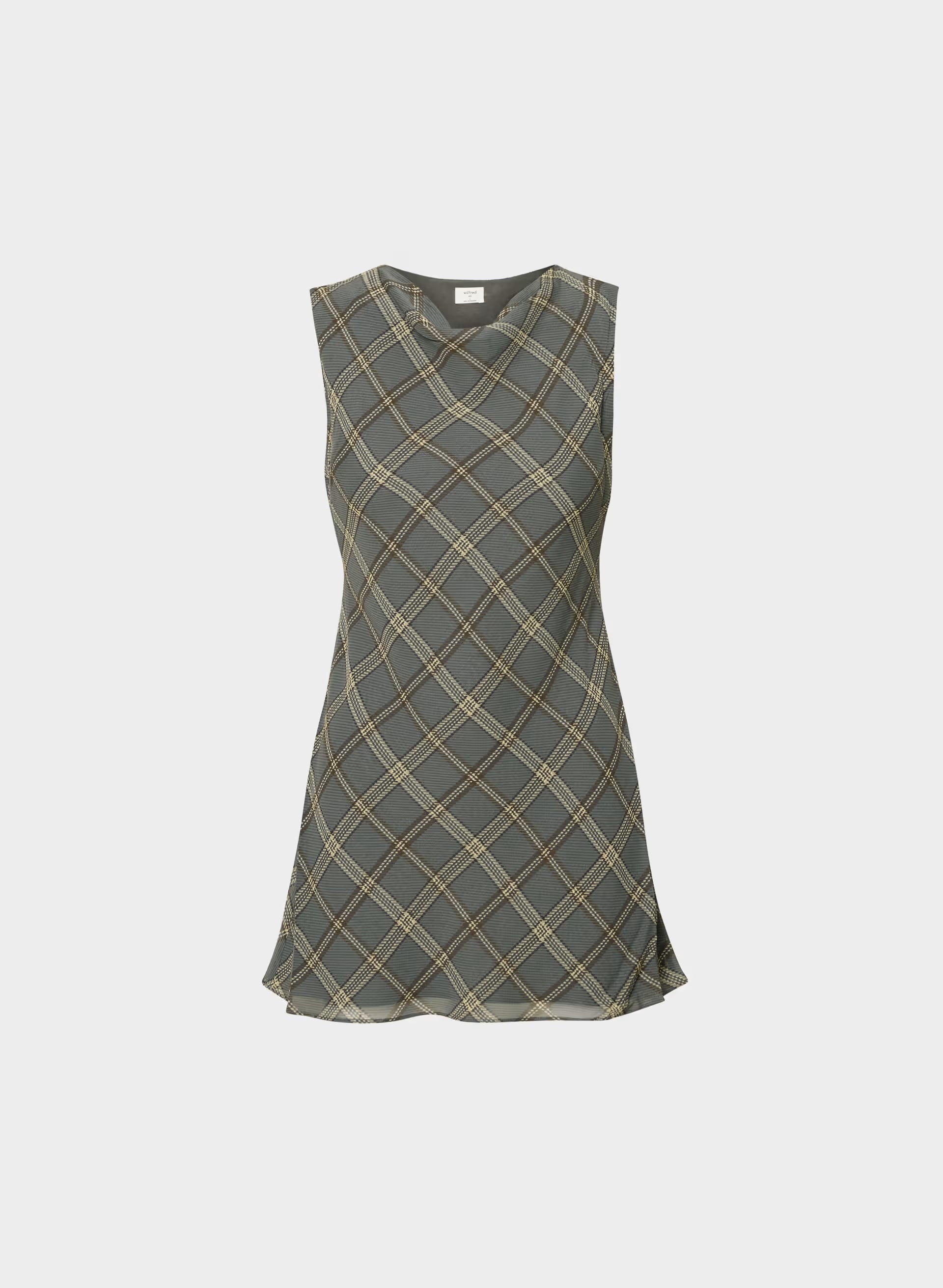 Scone Silk Dress - DK GREY/ SSIDE CREAM