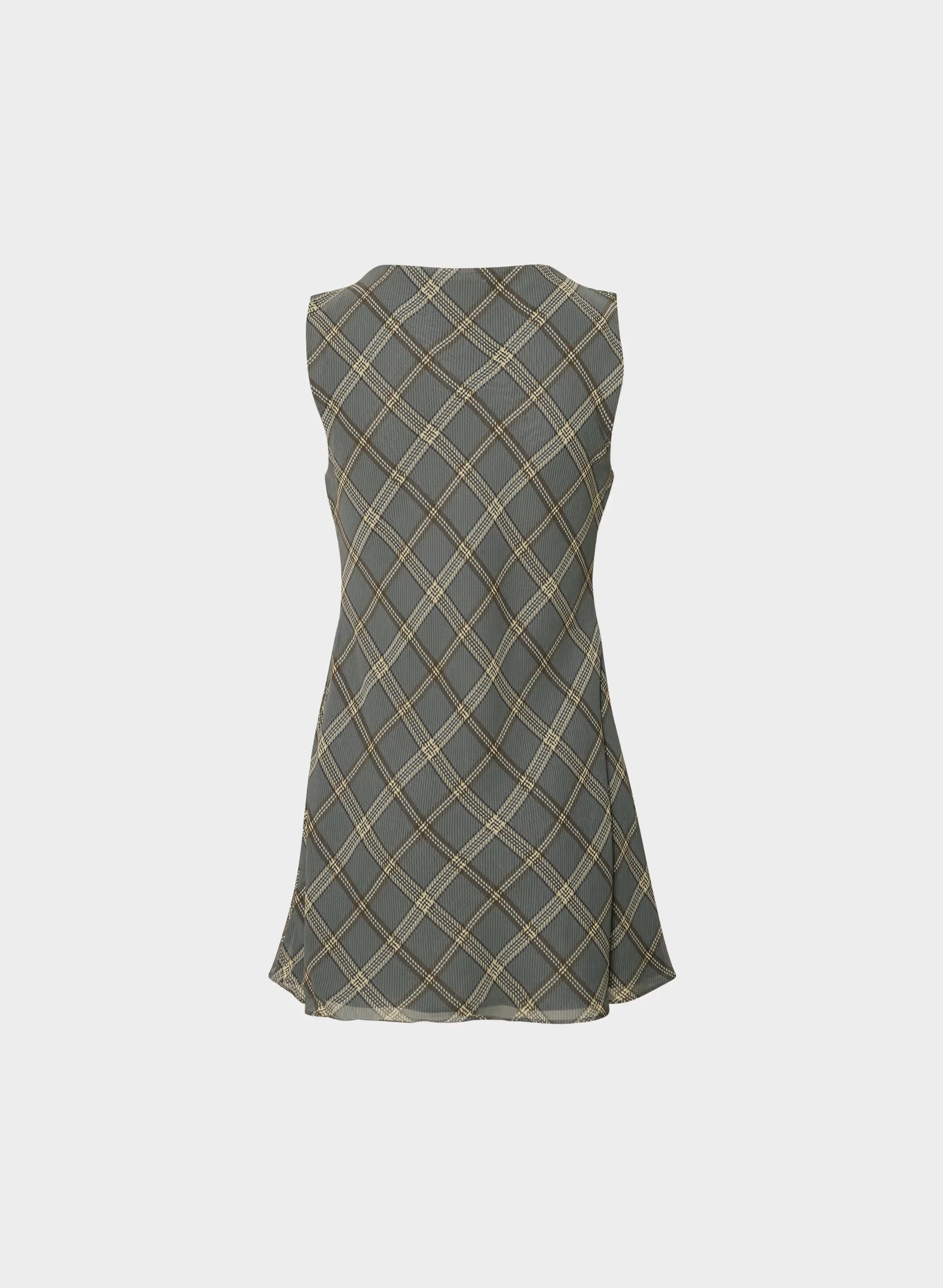 Scone Silk Dress - DK GREY/ SSIDE CREAM