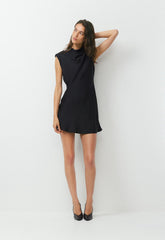 Playbook Satin Dress - BLACK