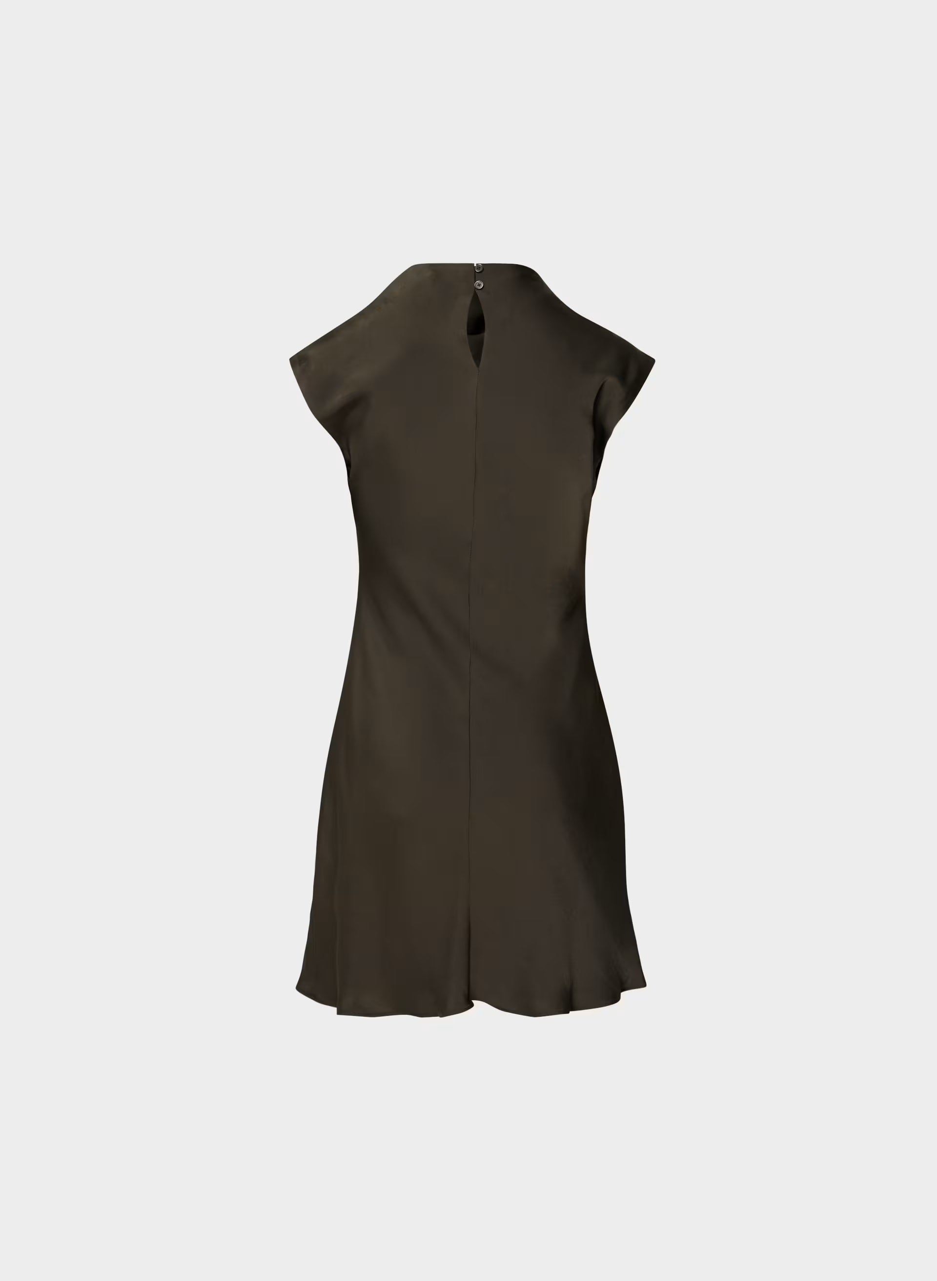 Playbook Satin Dress - CACAO NIB BROWN