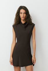 Playbook Satin Dress - CACAO NIB BROWN