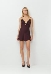 Starlet Satin Dress - CARDAMON/BLACK