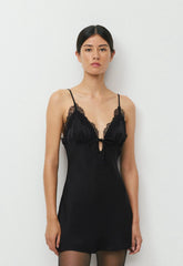 Starlet Satin Dress - BLACK
