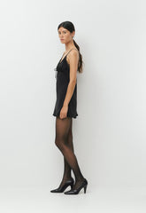 Starlet Satin Dress - BLACK