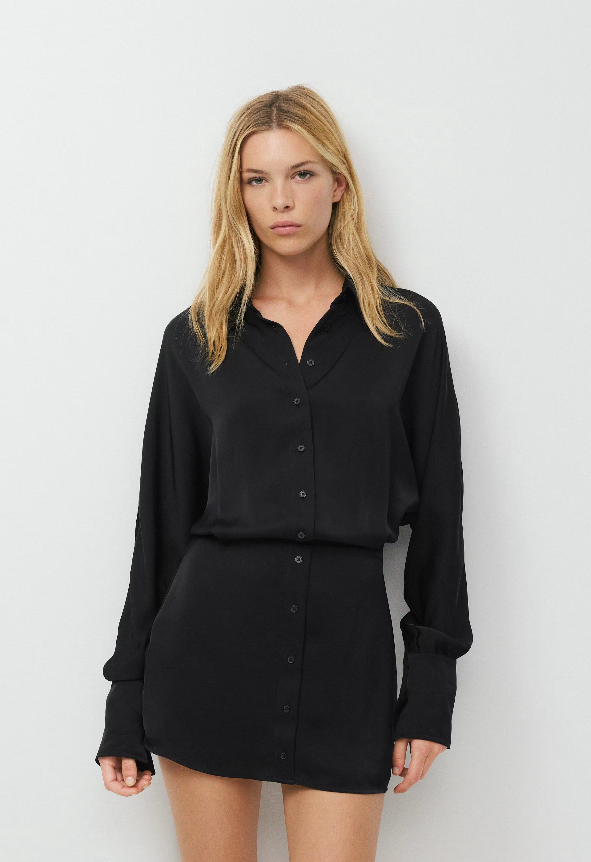 Parlour Satin Dress - BLACK
