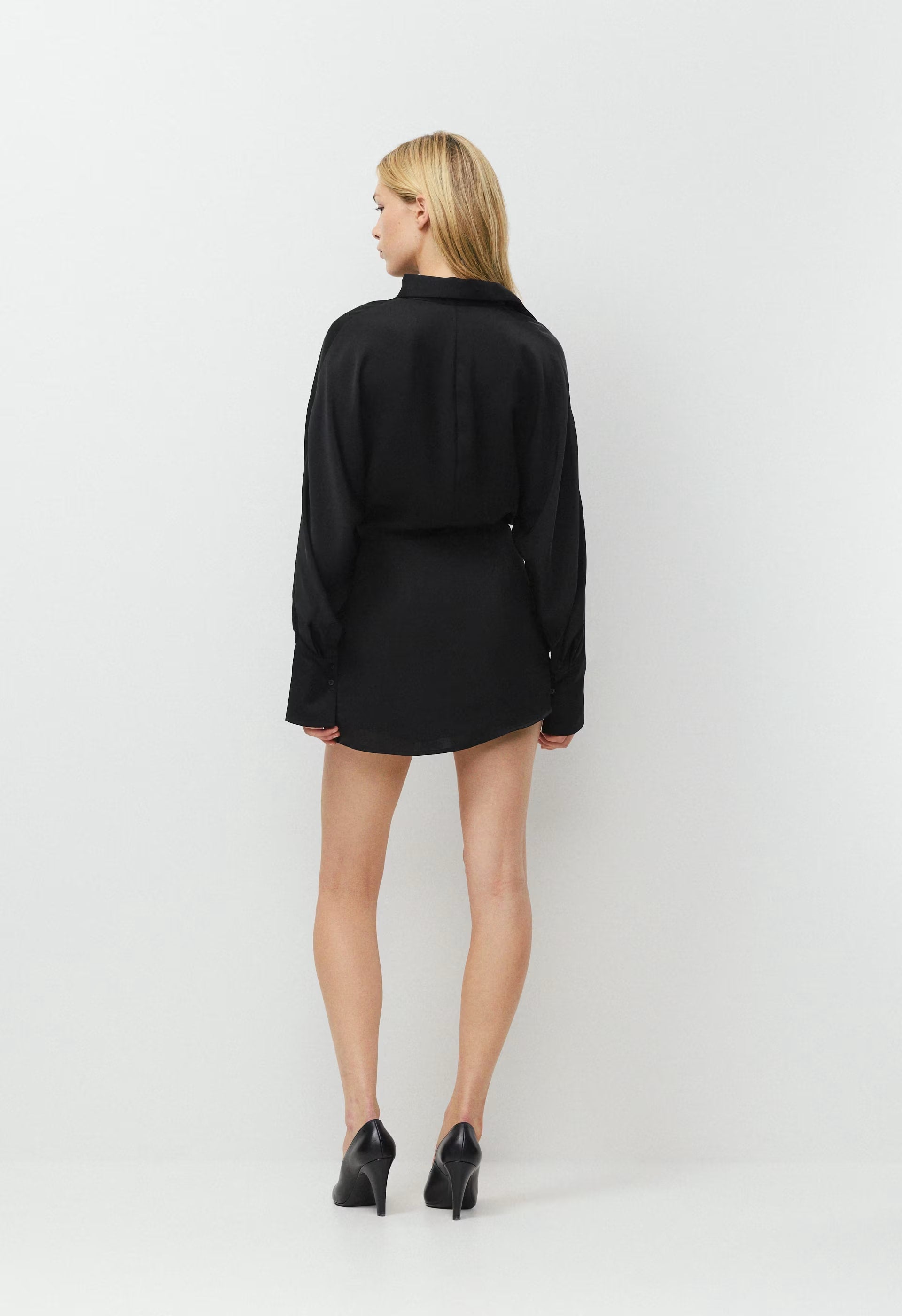 Parlour Satin Dress - BLACK