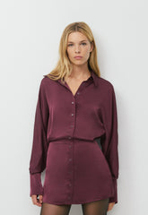 Parlour Satin Dress - GALA PLUM