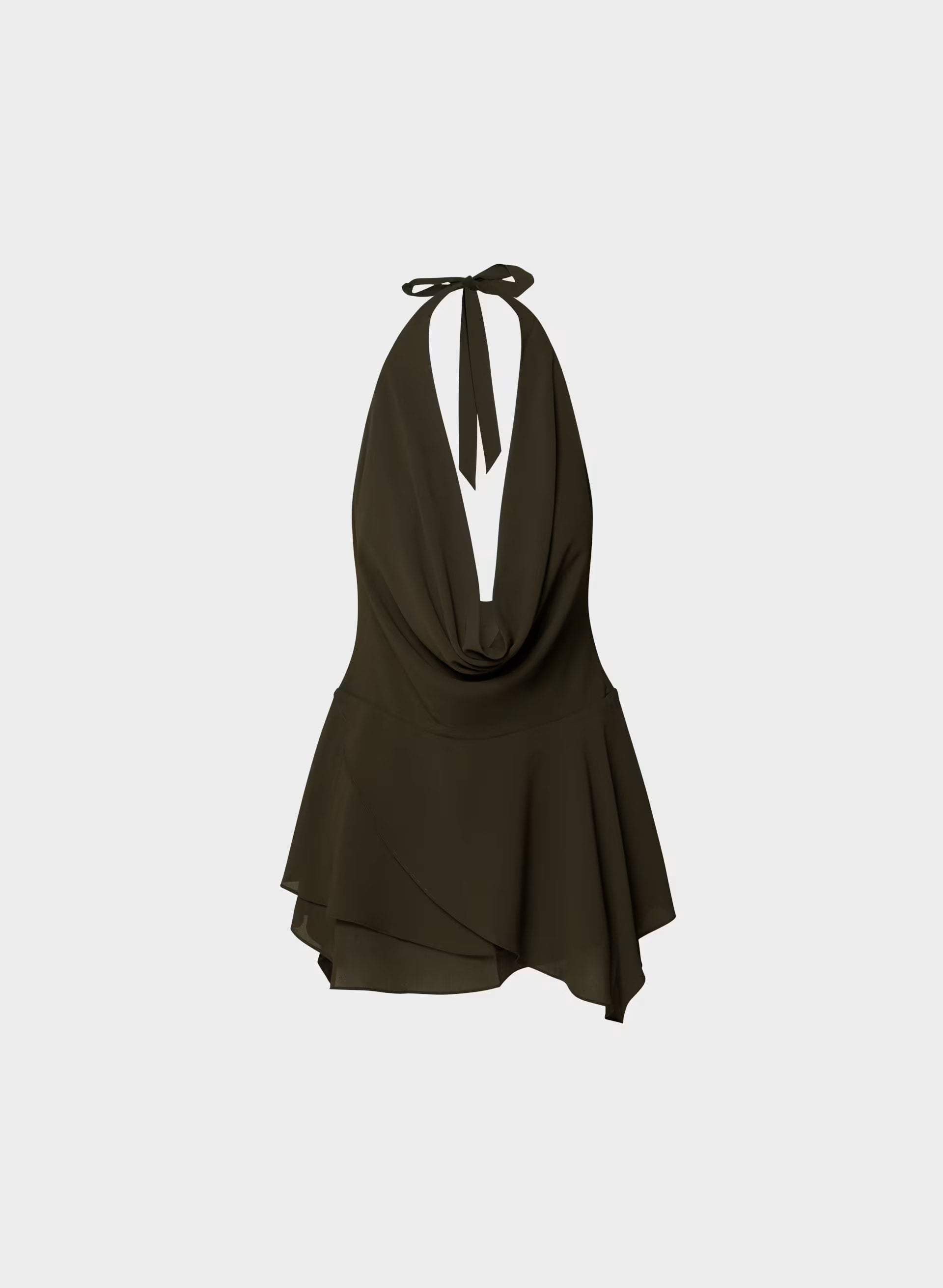 Backstage Halter Dress - CACAO NIB BROWN