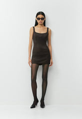 Headliner Satin Dress - CACAO NIB BROWN