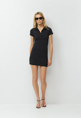 Original Contour Flyer Mini Polo Dress - BLACK