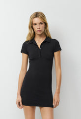Original Contour Flyer Mini Polo Dress - BLACK