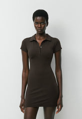 Original Contour Flyer Mini Polo Dress - CACAO NIB BROWN