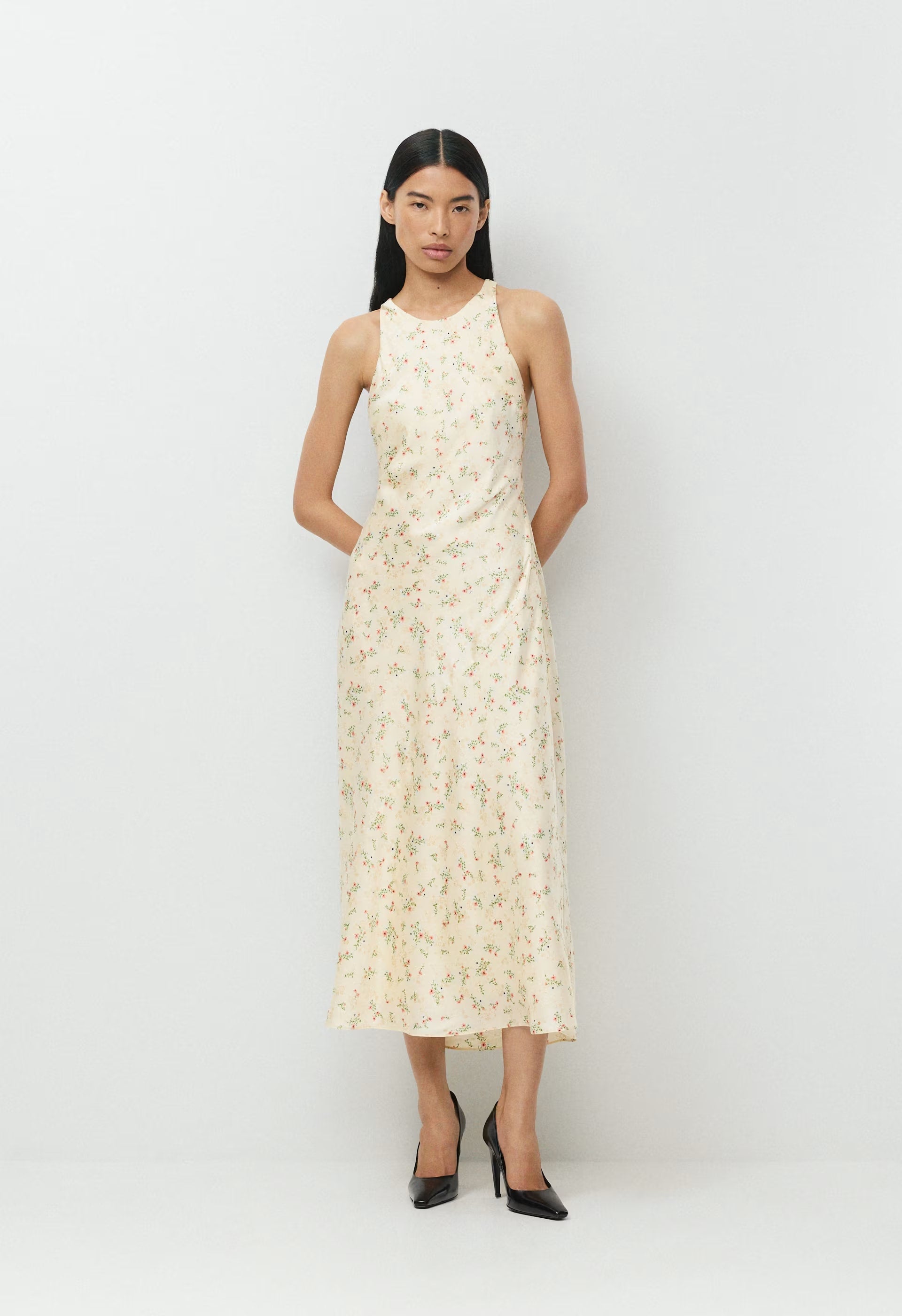 Windswept Satin Dress - SSD CRM/PNK