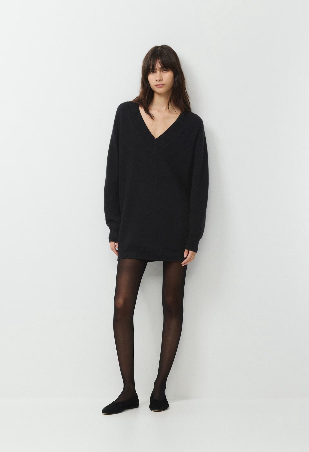 Essential Wool Cashmere Library Dress - BLACK