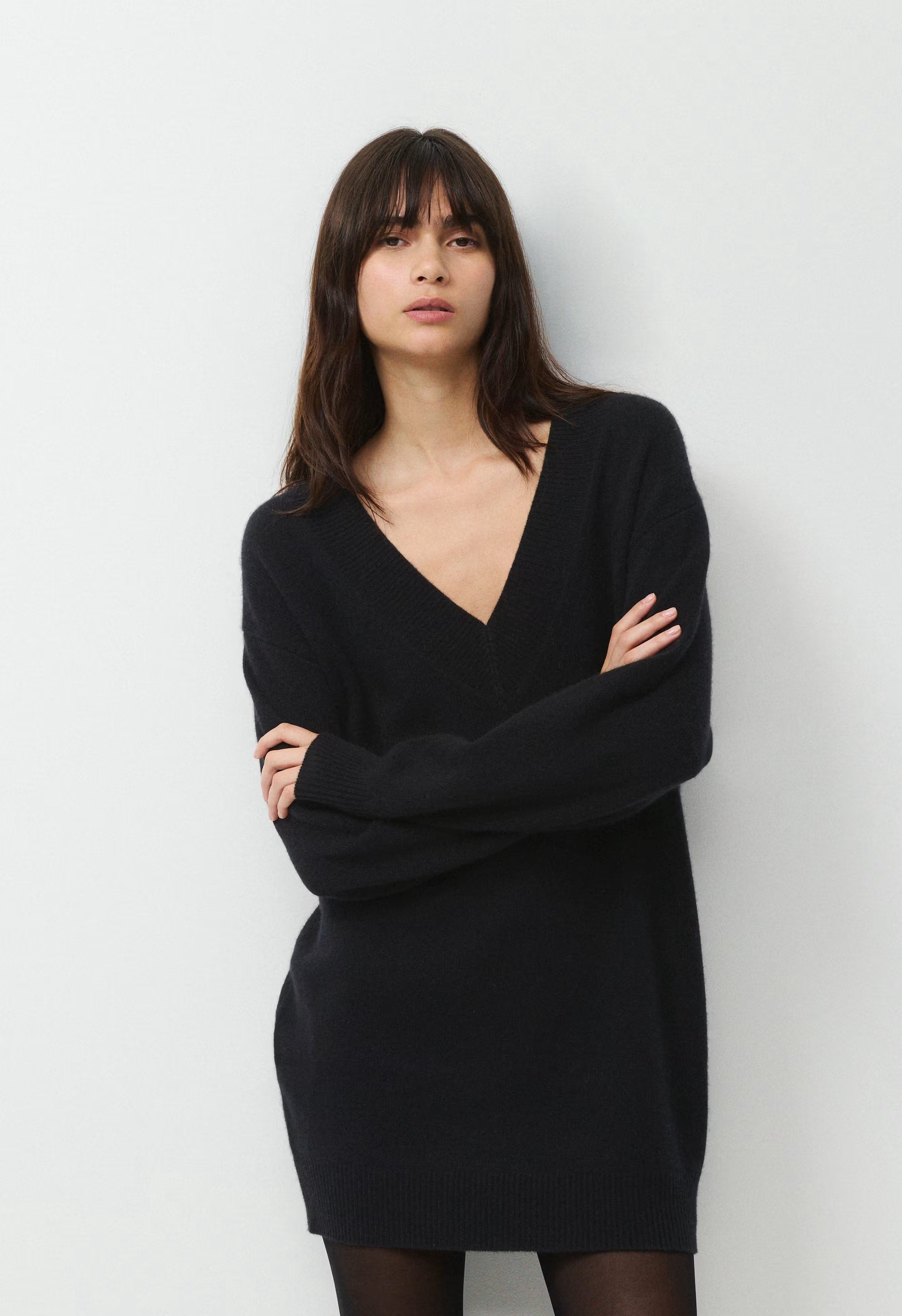Essential Wool Cashmere Library Dress - BLACK