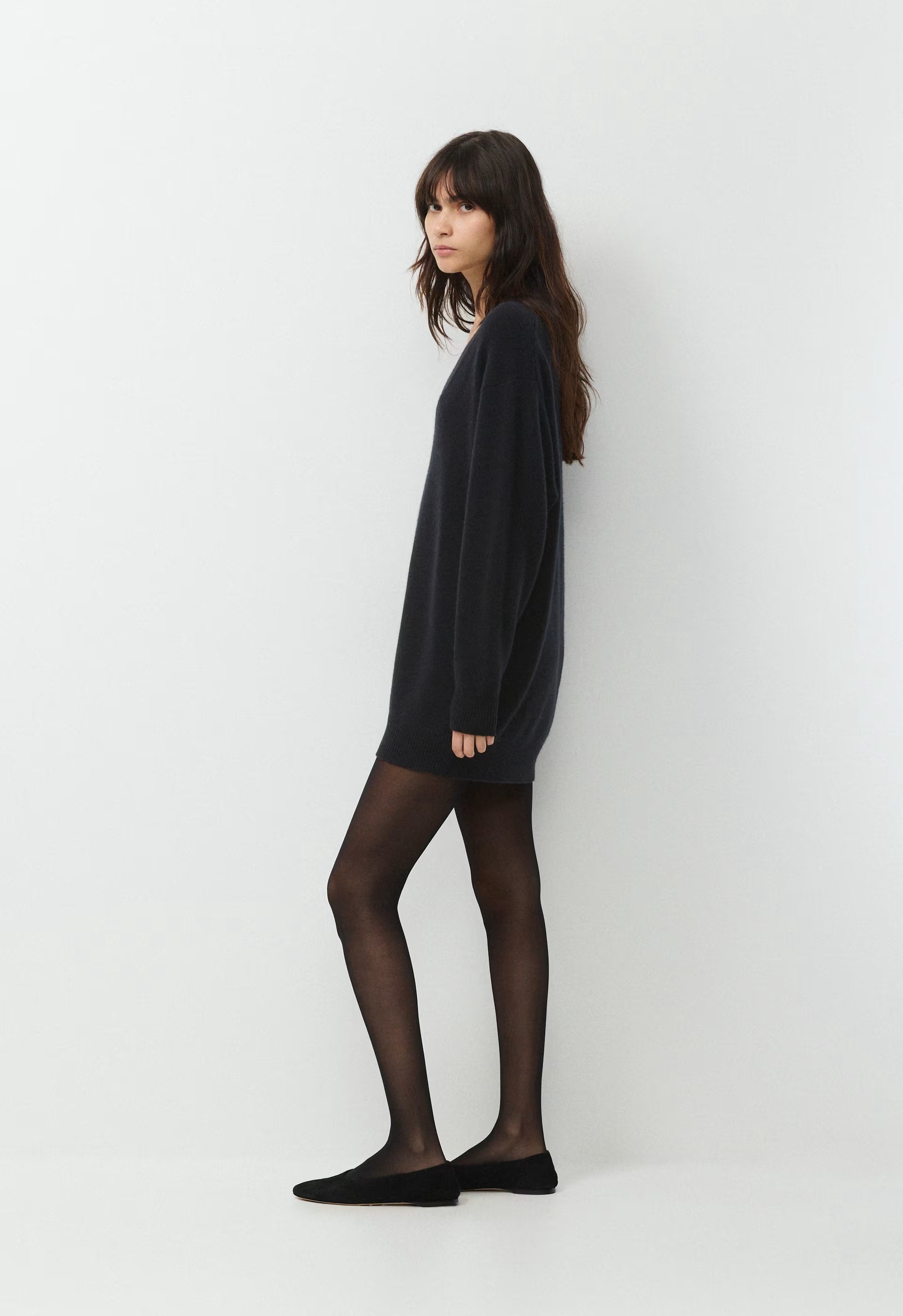 Essential Wool Cashmere Library Dress - BLACK