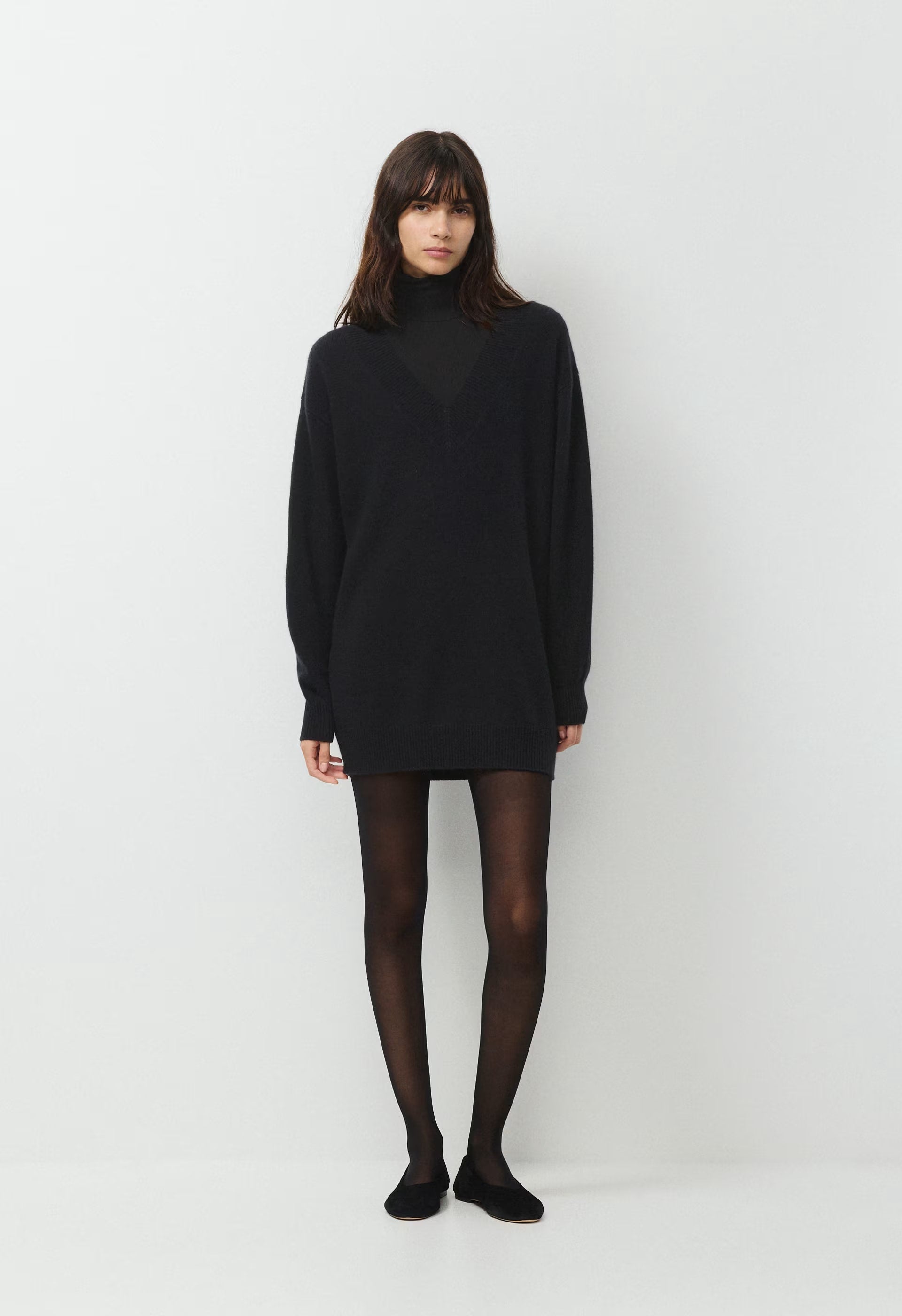 Essential Wool Cashmere Library Dress - BLACK