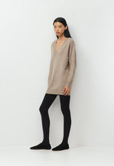 Essential Wool Cashmere Library Dress - HEATHER NOMAD TAUPE
