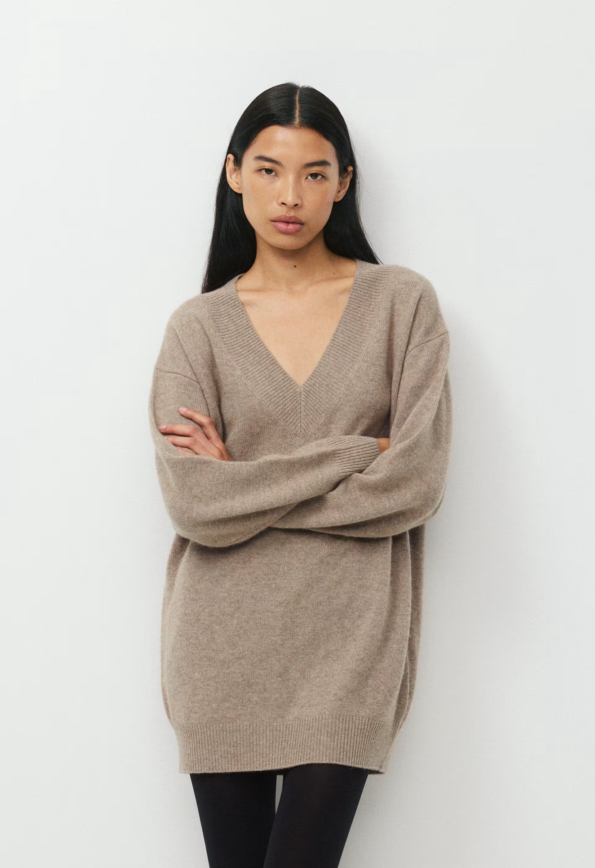 Essential Wool Cashmere Library Dress - HEATHER NOMAD TAUPE