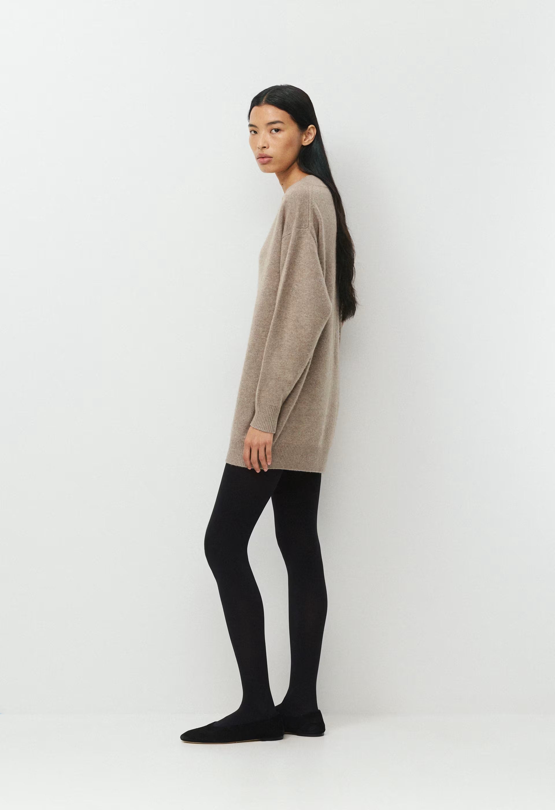 Essential Wool Cashmere Library Dress - HEATHER NOMAD TAUPE