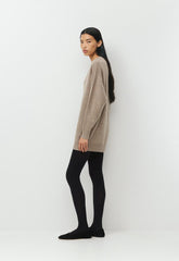 Essential Wool Cashmere Library Dress - HEATHER NOMAD TAUPE