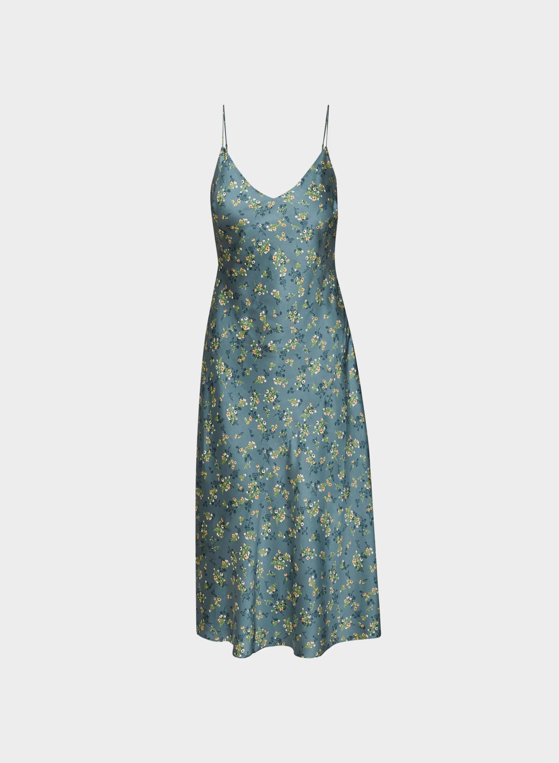 Court Satin Dress - BLUE MIRAGE / YELLOW