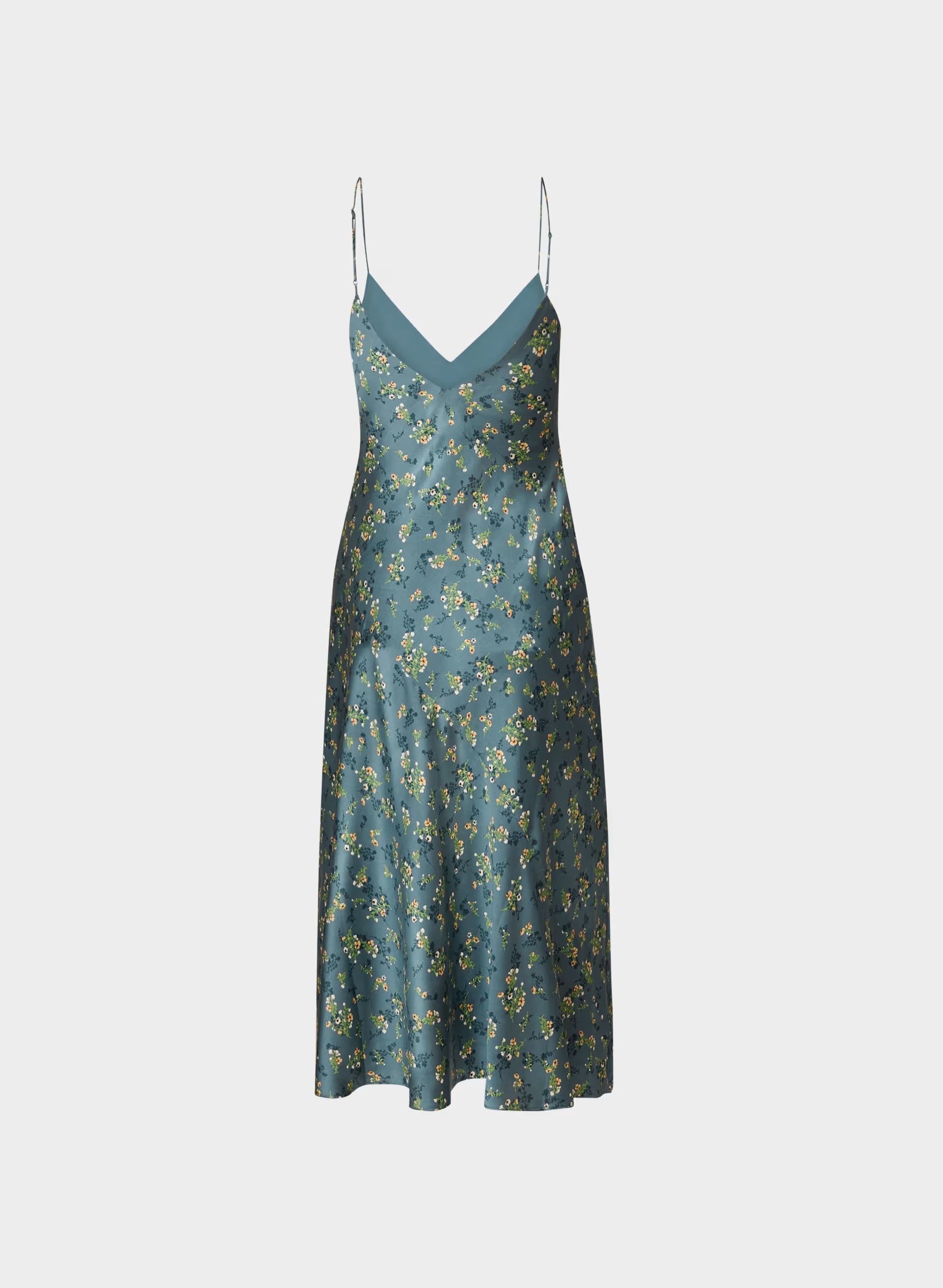 Court Satin Dress - BLUE MIRAGE / YELLOW