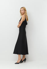 Delilah Satin Dress - BLACK