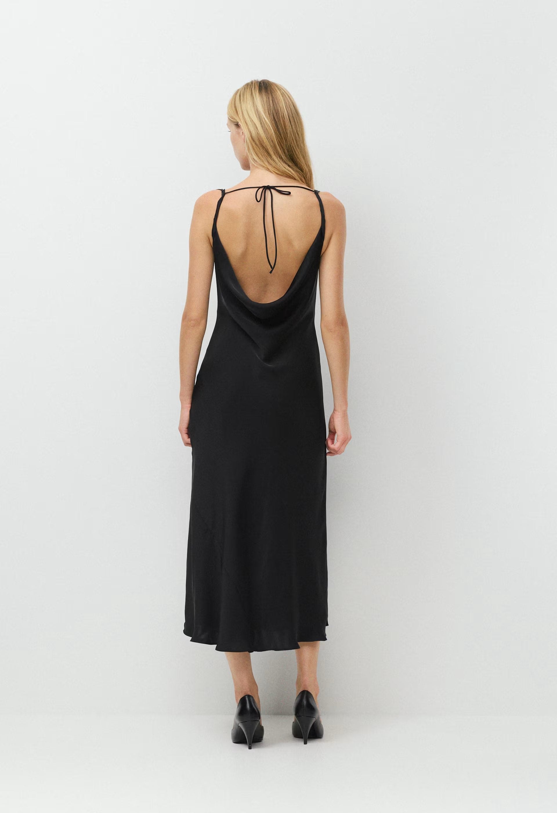Delilah Satin Dress - BLACK