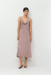 Delilah Satin Dress - DUSTY MAUVE