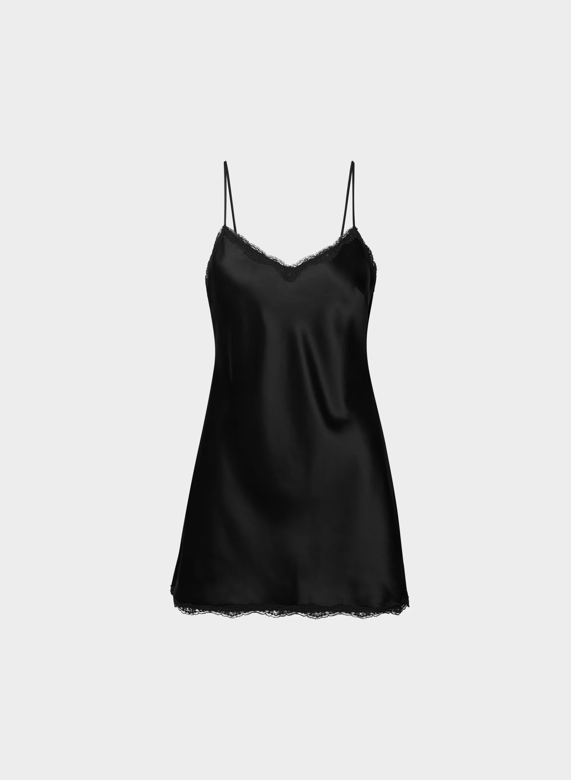 Madeleine Satin Dress - BLACK