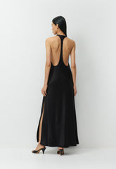 Spotlight Satin Dress - BLACK