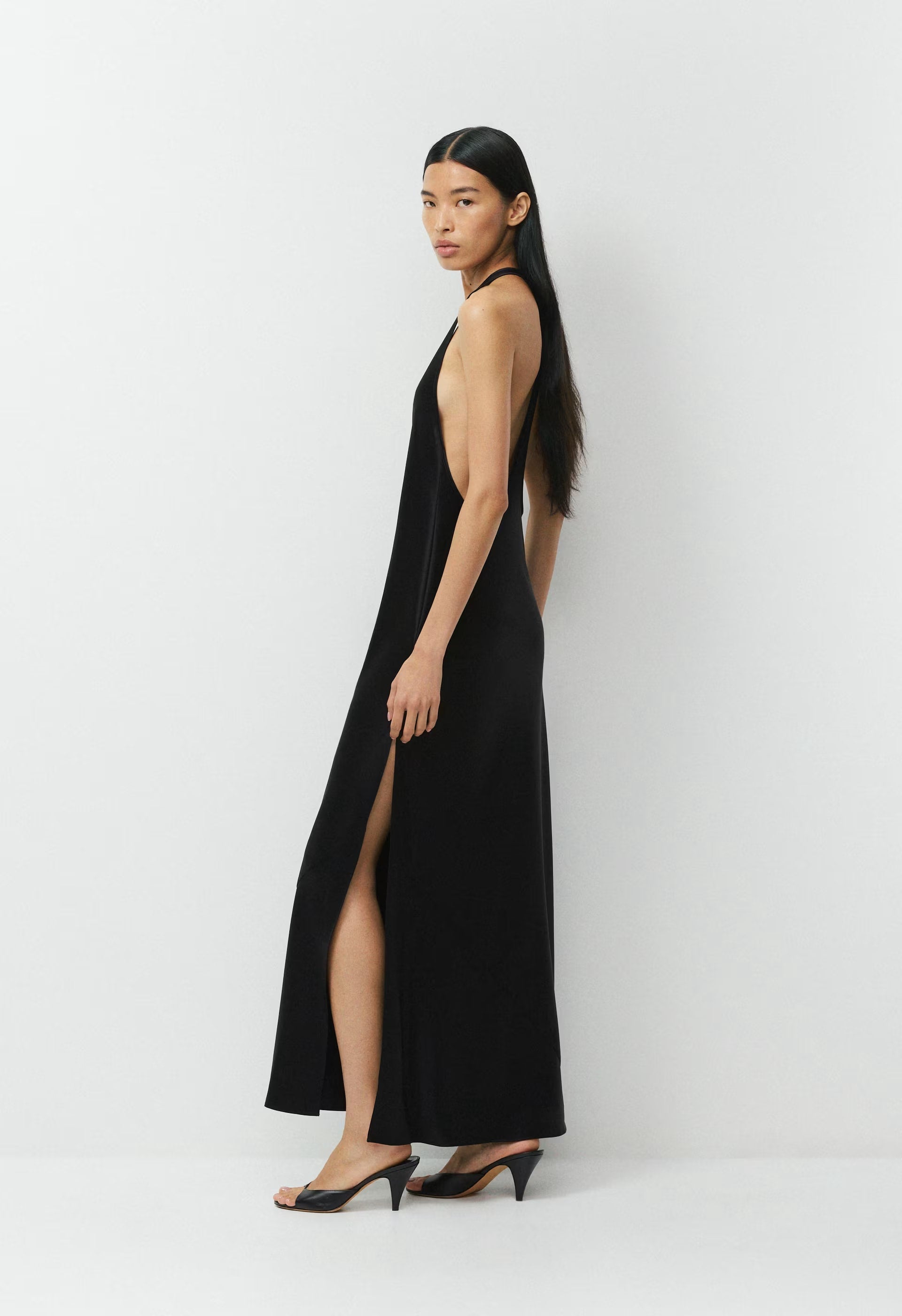 Spotlight Satin Dress - BLACK