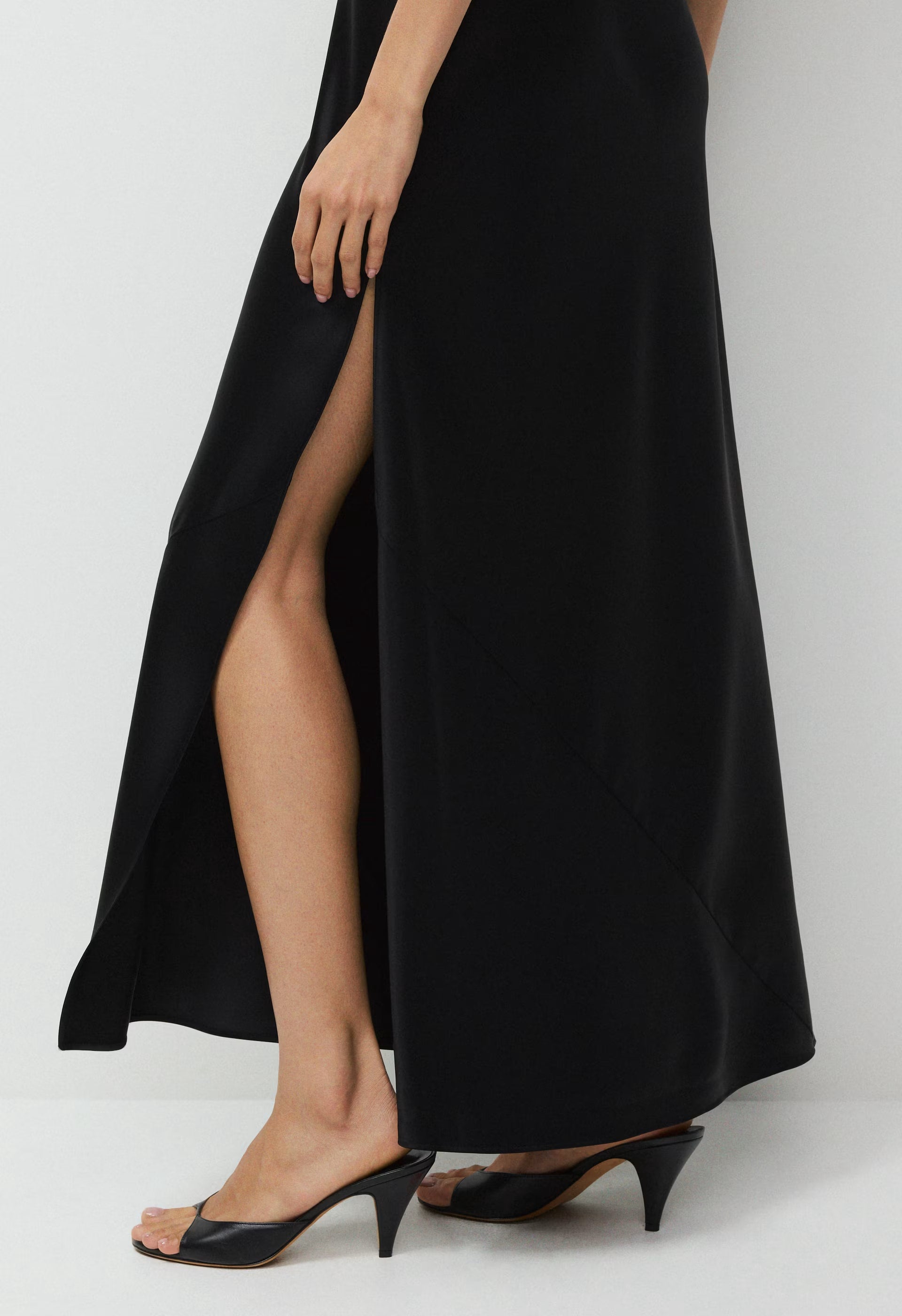 Spotlight Satin Dress - BLACK