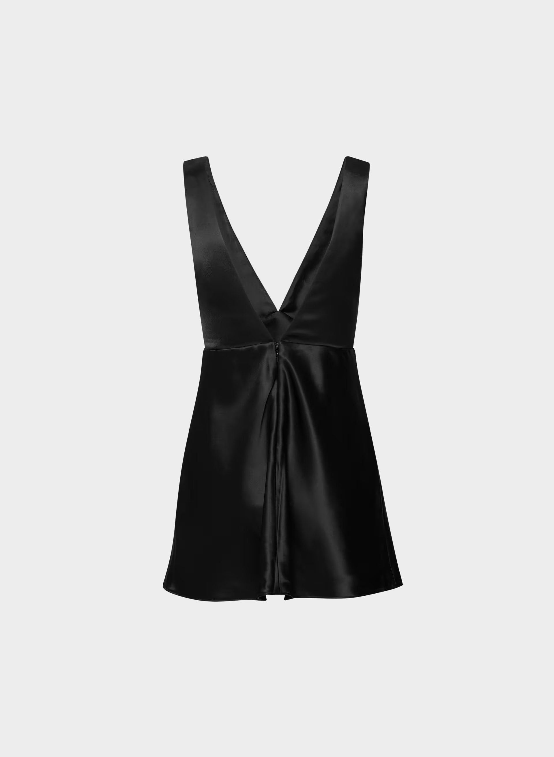 Matinee Satin Dress - BLACK