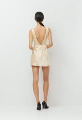 Matinee Satin Dress - SEASIDE CREAM