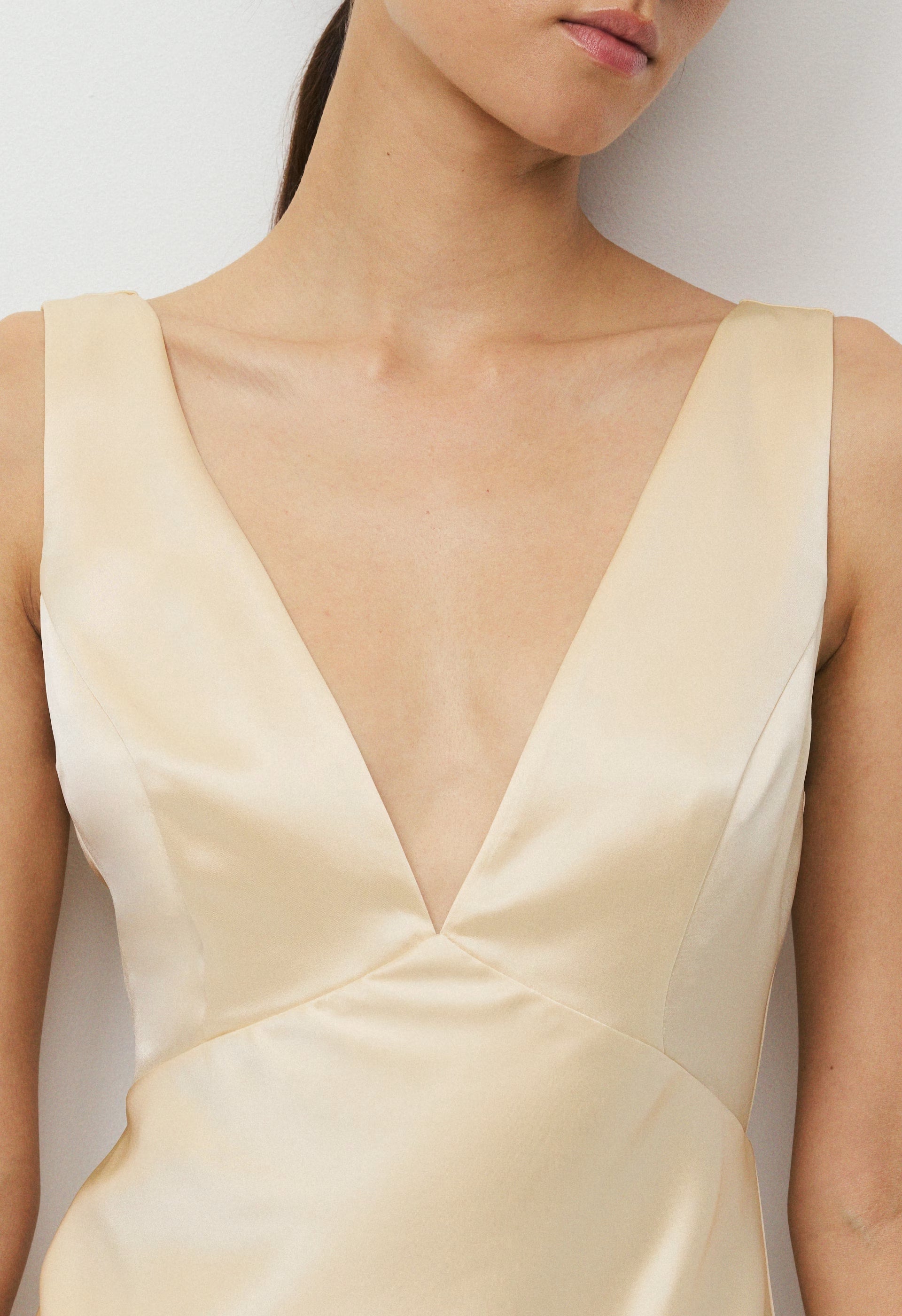Matinee Satin Dress - SEASIDE CREAM