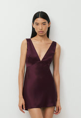 Matinee Satin Dress - GALA PLUM