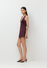 Matinee Satin Dress - GALA PLUM